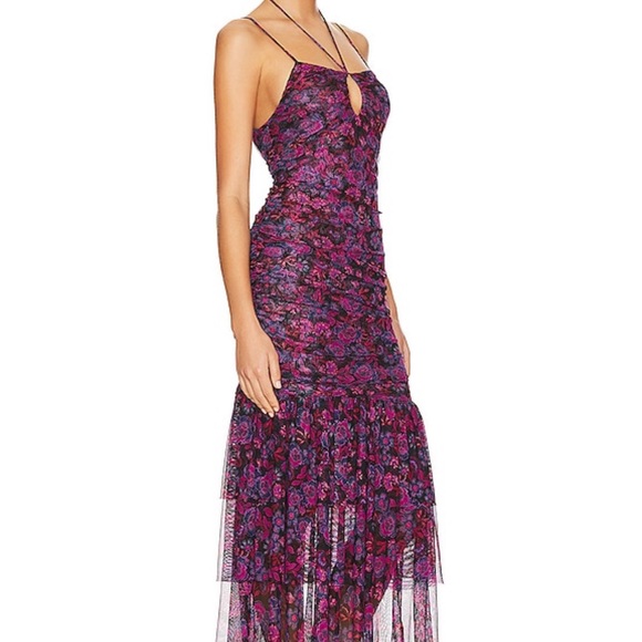 Nicola Midi Dress In Electric Ditsy Size Medium by MISA Los Angeles - Picture 2 of 6